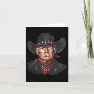 Grappige cowboy Western Donald Trump Amerikaanse v Kaart