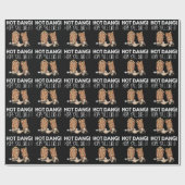 Grappige cowboylaars cadeaupapier (Vlak)