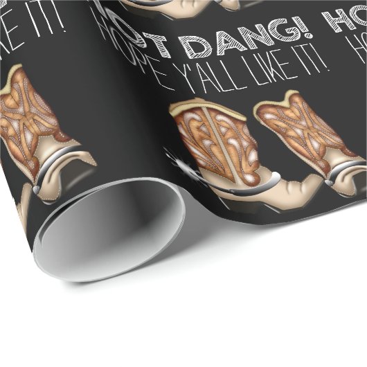 Grappige cowboylaars cadeaupapier (Rol Hoek)