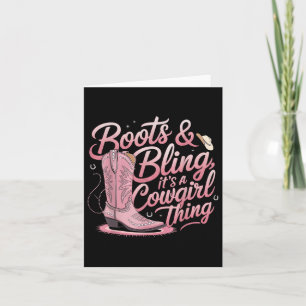 Grappige cowgirl laarzen en bling het is een cowgi kaart