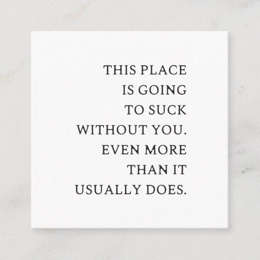 Grappige CoWorker Vertrekken - Grappige Nieuwe Baa Informatiekaartje (Voorkant)