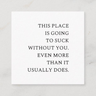 Grappige CoWorker Vertrekken - Grappige Nieuwe Baa Informatiekaartje