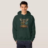 Grappige coyote eten pizza hoodie (Voorkant volledig)