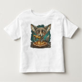 Grappige coyote eten pizza kinder shirts (Voorkant)