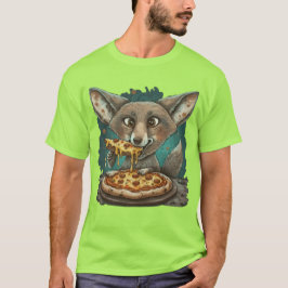 Grappige coyote eten pizza t-shirt