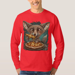Grappige coyote eten pizza t-shirt