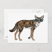 Grappige Coyote Hipster met Zonnebril Briefkaart (Voorkant / Achterkant)