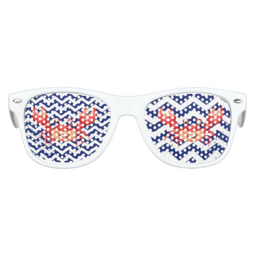 grappige Crab illustration party Kinder Zonnebril (Voorkant)