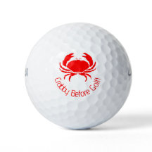 Grappige Crabby Voor Golf Rode Golf Ballen