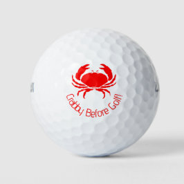 Grappige Crabby Voor Golf Rode Golf Ballen