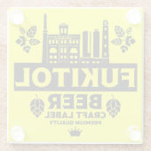 Grappige Craft Beer Labels Glazen Onderzetter (Achterkant)