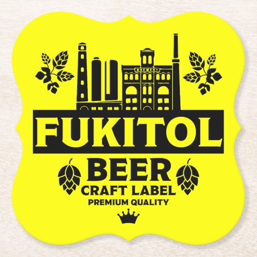 Grappige Craft Beer Labels Kartonnen Onderzetters (Voorkant)