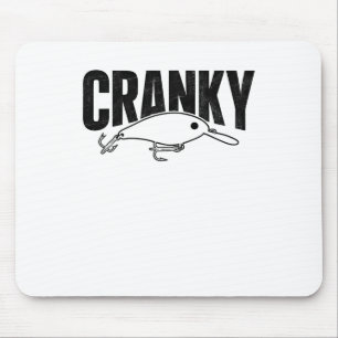 Grappige Cranky - Crankit Vis Lure Humor Visser Muismat