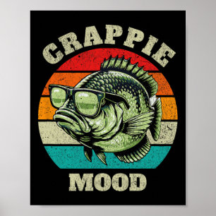 Grappige Crappie Stem Retro Vissen Sarcastische Va Poster