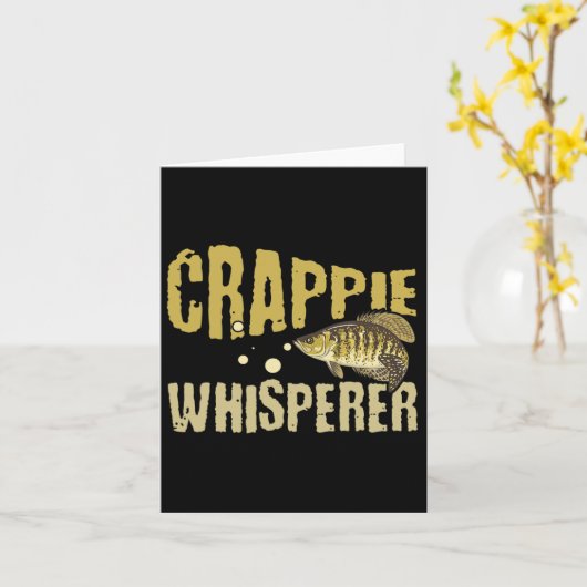Grappige Crappie Whisperer Gevist Kaart (Gele Bloem)