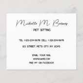 Grappige Crazy Cats Dogs Huisdier Sitter Business Flyer (Achterkant)