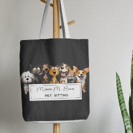 Grappige Crazy Cats Dogs Huisdier Sitter Zakelijk Tote Bag