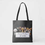 Grappige Crazy Cats Dogs Huisdier Sitter Zakelijk  Tote Bag (Voorkant)