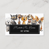 Grappige Crazy Cats Honden Pet Sitter Afspraakkaar Visitekaartje (Voorkant)