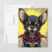 Grappige Crazy Chihuahua Briefkaart (Voorkant / Achterkant)