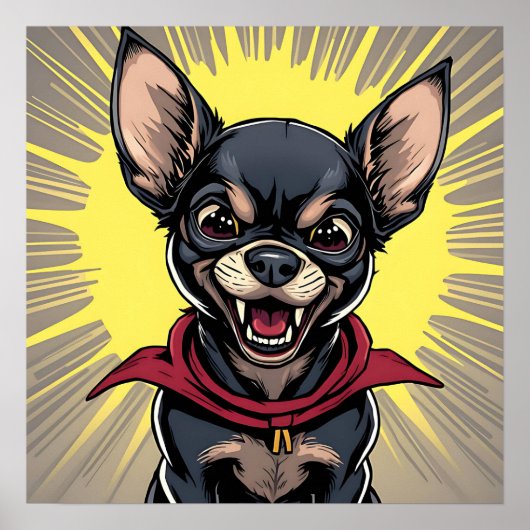 Grappige Crazy Chihuahua Poster (Voorkant)
