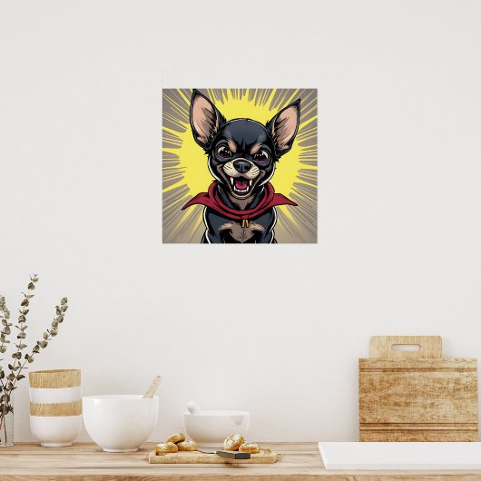Grappige Crazy Chihuahua Poster (Keuken)