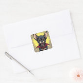 Grappige Crazy Chihuahua Vierkante Sticker (Envelop)