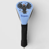 Grappige Crazy Crow Raven cartoon gepersonaliseerd Golfheadcover (Voorkant)