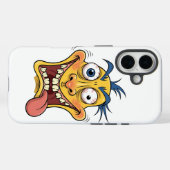 Grappige Crazy Face Cartoon iPhone Case – Kleurrij (Achterkant (horizontaal))