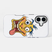 Grappige Crazy Face Cartoon iPhone Case – Kleurrij 16 Hoesje (Achterkant horizontaal)