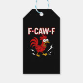 Grappige Crazy Rooster F-CAW-F Meme Cadeaulabel (Voorkant)