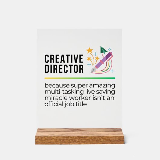 Grappige creatieve directeur acryl bord (Voorkant)