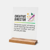 Grappige creatieve directeur acryl bord (Hoek)