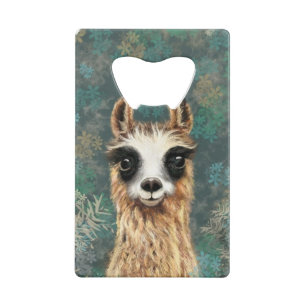Grappige creditcard flesopener nieuwsgierige lama creditkaart flessenopener