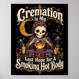 Grappige crematie is laatste hoop op een gloeiend poster