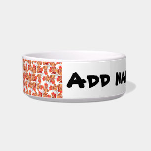 Grappige Crème Dachshund Naam Kerst Patroon Voerbakje