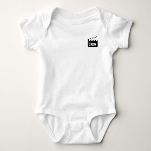 Grappige Crew Typografie Zwart Wit Klaverbord Romper (Voorkant)