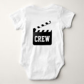 Grappige Crew Typografie Zwart Wit Klaverbord Romper (Achterkant)