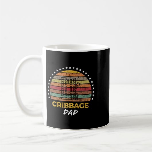 Grappige Cribbage Dad, bordspel Quote Graphic Koffiemok (Links)