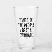 Grappige Cribbage Onderzetter Tranen van de Mensen Glas (Voorkant)