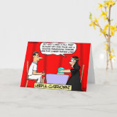 Grappige cricket Cartoon Kaart (Gele Bloem)