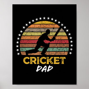 Grappige Cricket Dad Speler Fan Coach Quote Graphi Poster