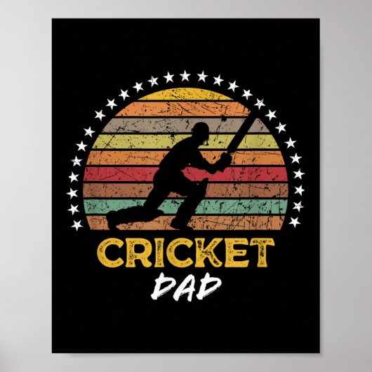 Grappige Cricket Dad Speler Fan Coach Quote Graphi Poster (Voorkant)