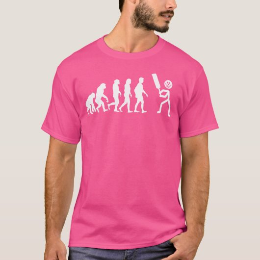 Grappige cricket evolutie cricket speler t-shirt (Voorkant)