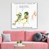 Grappige Cricket Opstap Lijnen Canvas Print (Insitu (Woonkamer))
