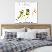 Grappige Cricket Opstap Lijnen Canvas Print (Insitu (Slaapkamer))