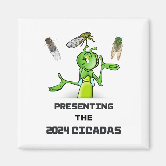 Grappige Cricket Presenterende Cicada's Bugs Insec Magneet (Voorkant)