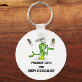 Grappige Cricket Presenterende Cicaden Bugs Insect Sleutelhanger (Voorkant)
