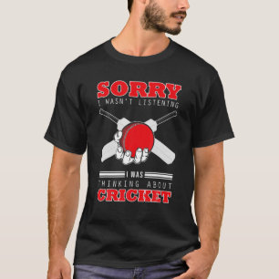 Grappige cricket schoenen jersey denken over crick t-shirt