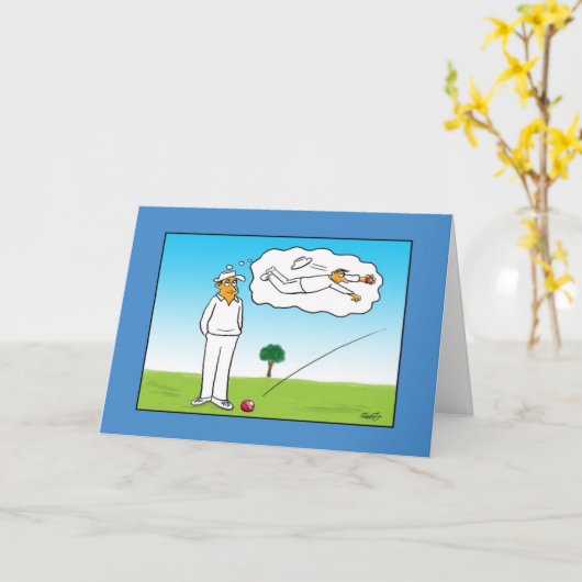 Grappige Cricket Verjaardag Kaart (Gele Bloem)